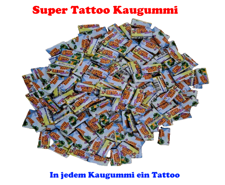 400 Tattoo Kaugummi ! Jedes Kaugummi mit Tattoo