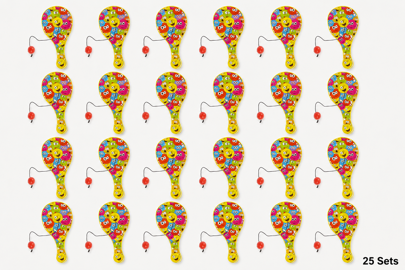 Paddle Ball Set 25 Stk. – Ballspiel mit Gummiball