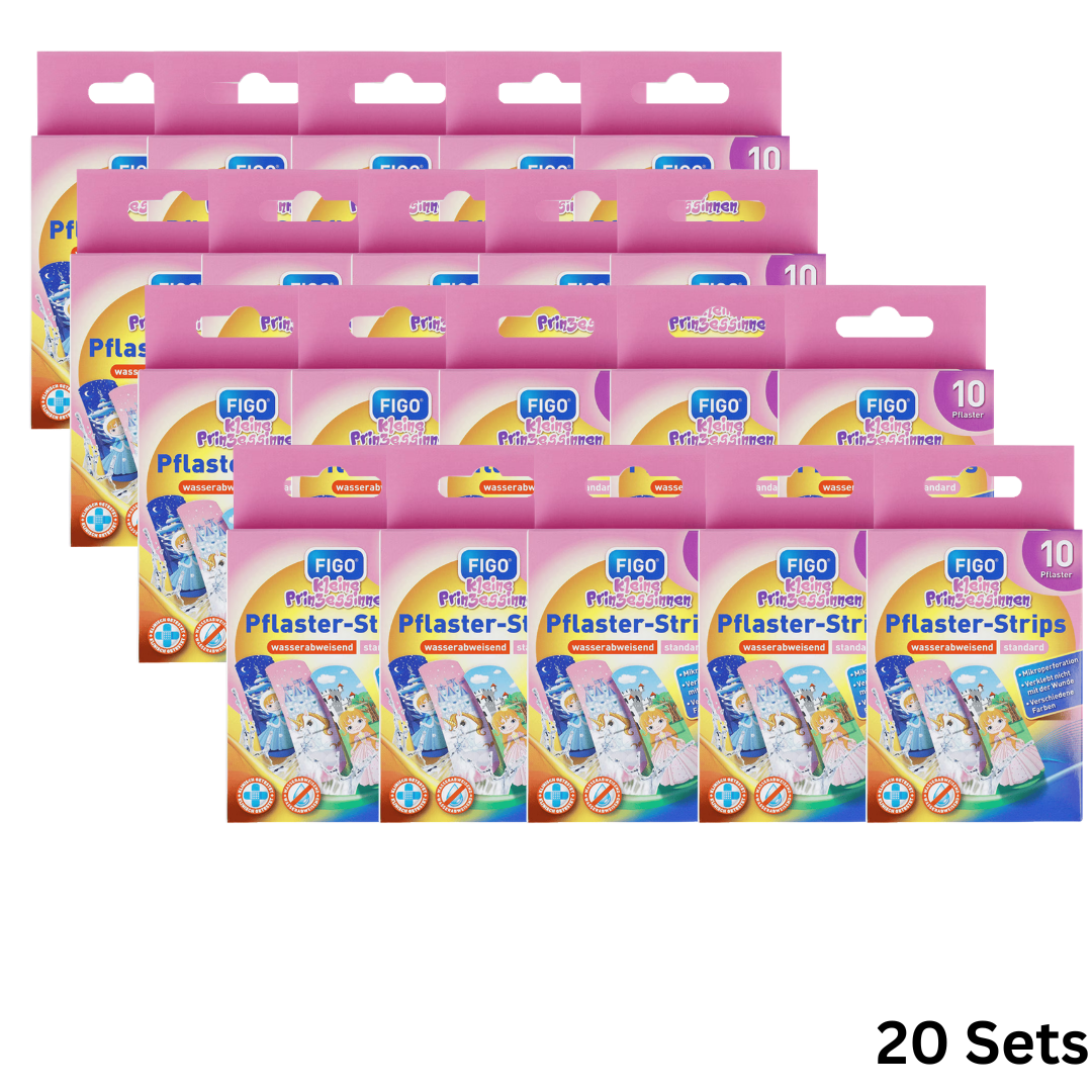 20 Sets Kleine Prinzessinnen Pflaster-Strips – 20 x 10 Pflaster