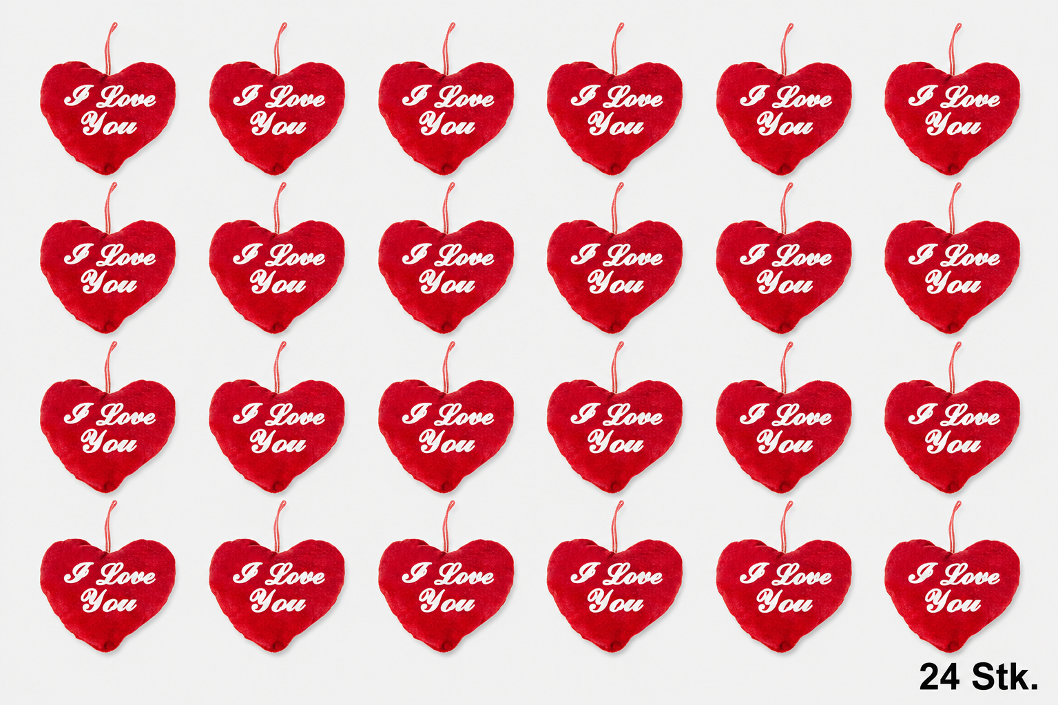 Plüsch Herz "I Love You" 24 Stk. – Kuschelherzen