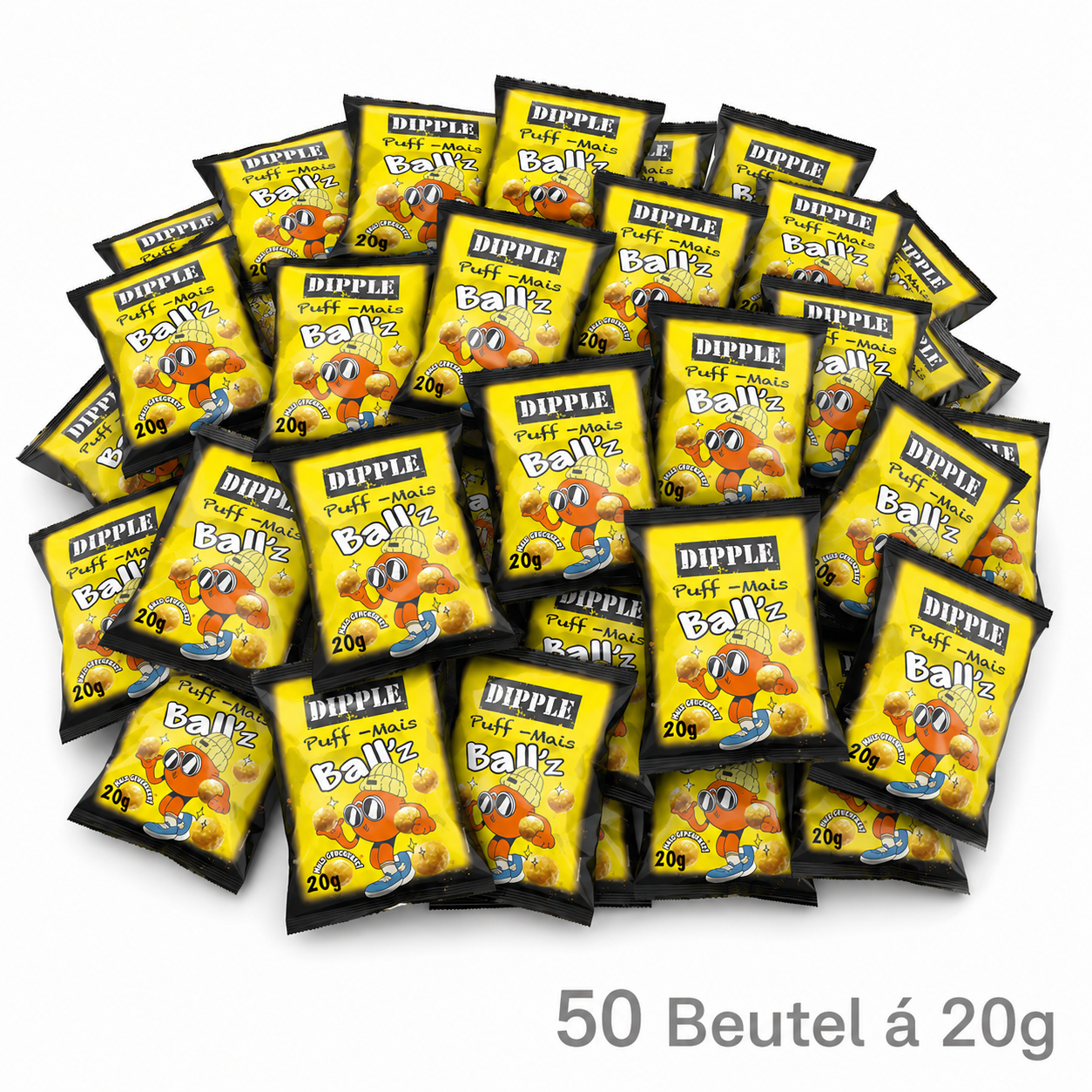 DIPPLE Puff-Mais Ball'z  – Knusprige Käsebällchen