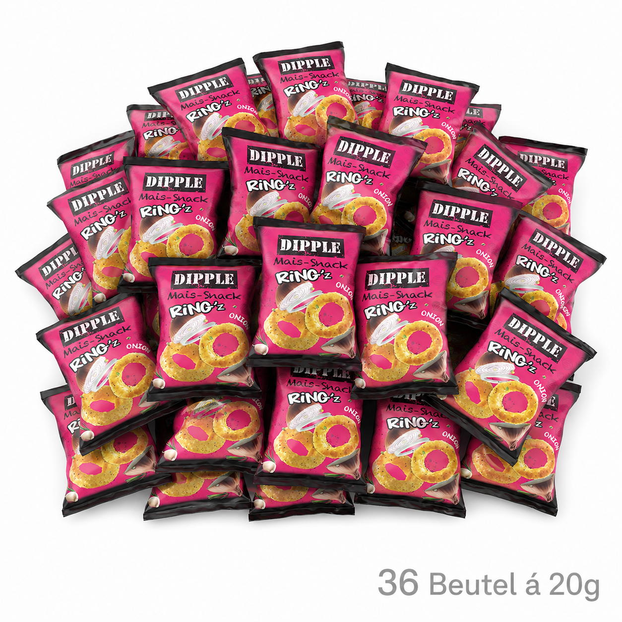 DIPPLE Ring'z  – Knusprige Zwiebelringe - Mais-Snack Onion